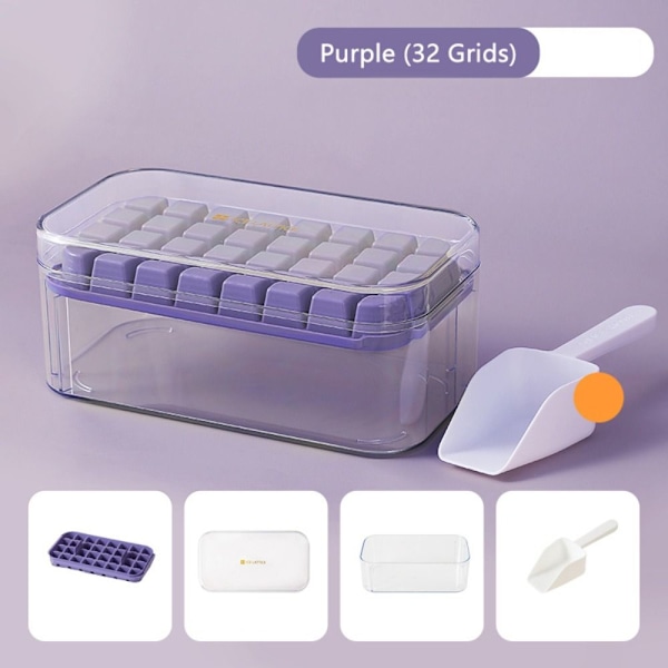 Ice Cube-bricka Ice Cube Maker mould LILA 32 GASTER 32 RASTER Purple 32 Grids-32 Grids