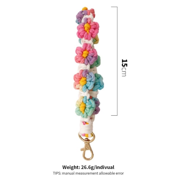 Armbandsnyckelring Blomma Macrame STYLE D STYLE D Style D