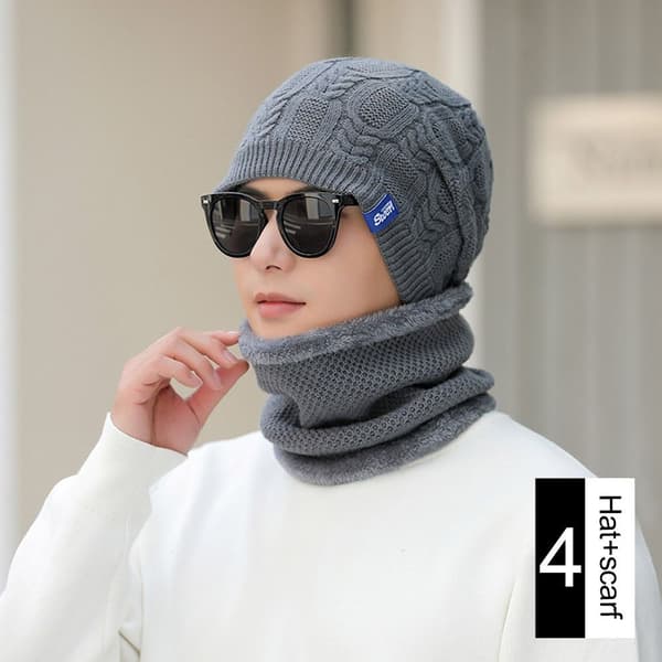 Strikket lue lue skjerf 4 4 4