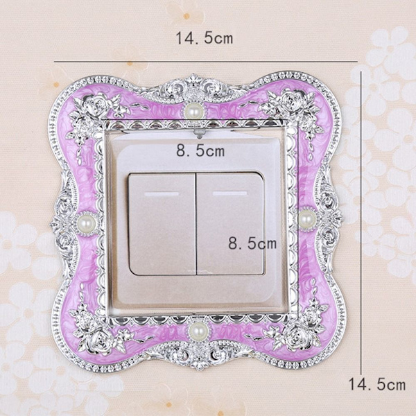 Enkel Ljusbrytare Cover Sockel Surroundram LILA&SILVER purple&silver