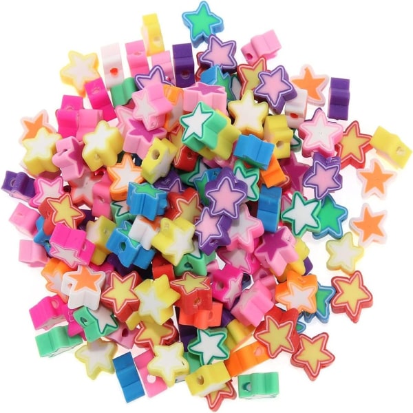 100 stk Polymer leireperler Elastisk perlestreng Farge blandet