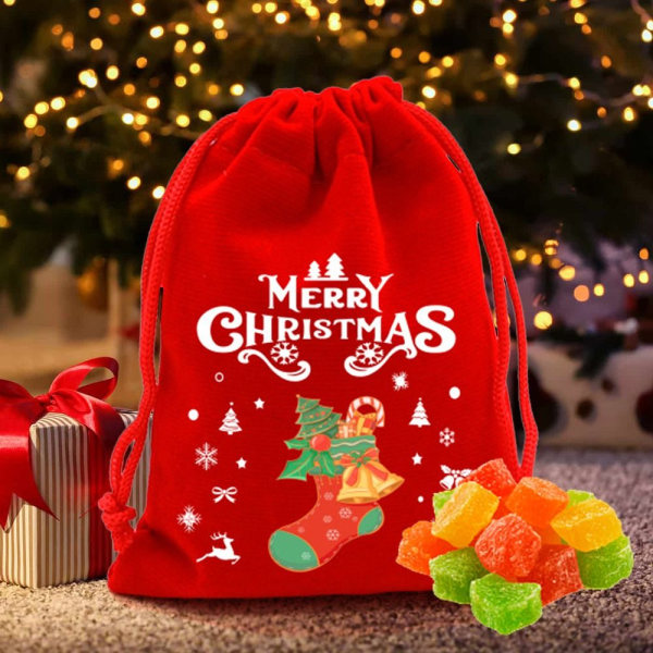 5/10 kpl Christmas Velvet Laukut Candy Snack Lahjakassi 15X20CM5KPL 15x20cm5pcs