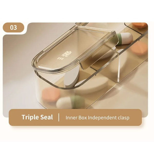 Pill Organizer Medicin Divider VIT white
