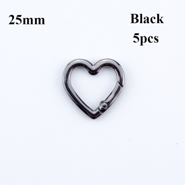 5 stk Spring Ring Spænder Karabinhagepunge Håndtasker SORT 25MM Black 25mm