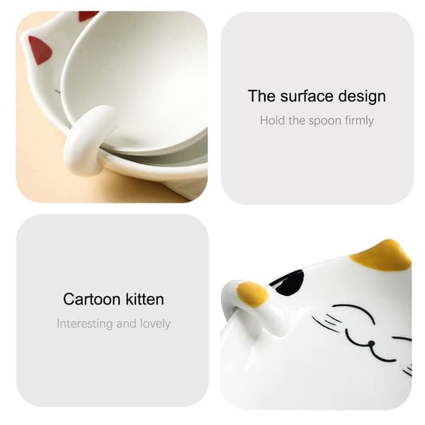 Cat Spoon Rest Spatelhållare GUL yellow