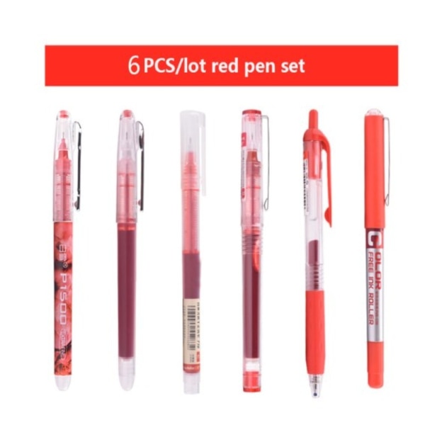 Rullekuglepenne 0,5 mm Big Capacity Ink Gel Pen RØD Red
