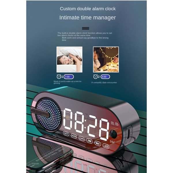 Väckarklocka Dubbel väckarklocka Bluetooth ljud