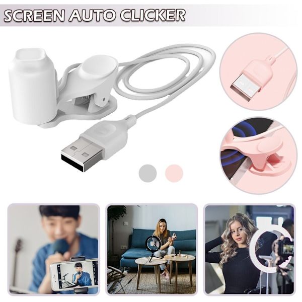 USB Auto Clicker Tapper Telefonskjerm Auto Clicker WHITE white