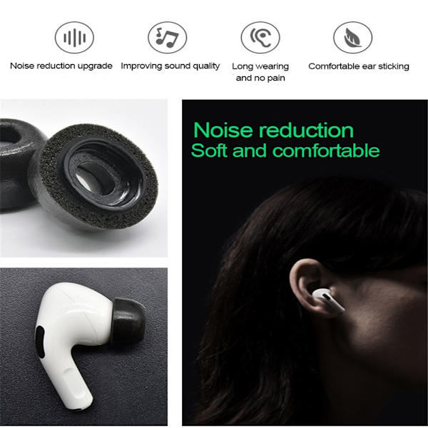 Minneskum Ersättningsöronskydd Örontoppar För Airpods Pro