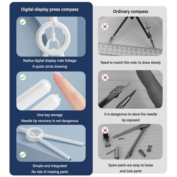 Studenter Compass Scale Compass Drawing Circle Tool