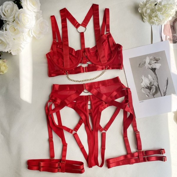 Set Strappy Lingerie RED M Red M