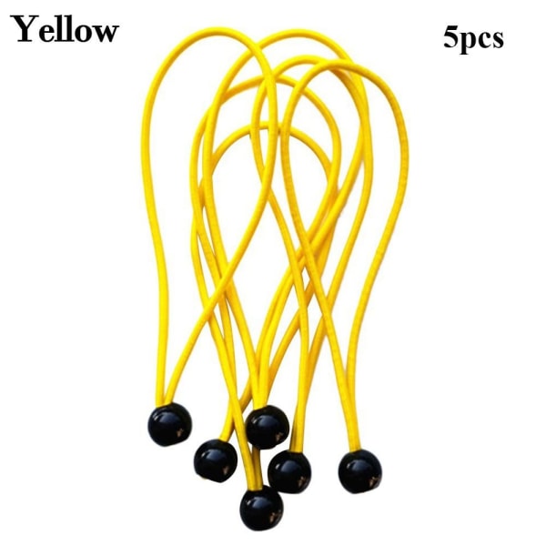 5 stk Elastisk rebbold Bungee snor GUL Yellow