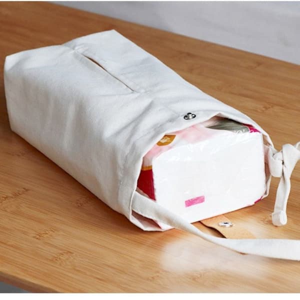 Lerret Tissue Box Serviettholder GRÅ grey