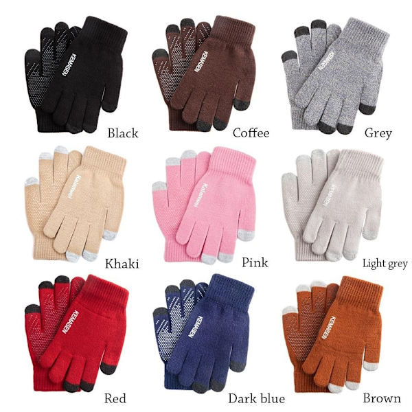Strikkede hansker Touch Screen Mitten KAFFE Coffee