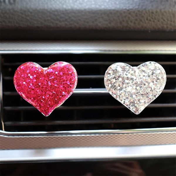 Air Vent Clip Heart Shape SILVER silver