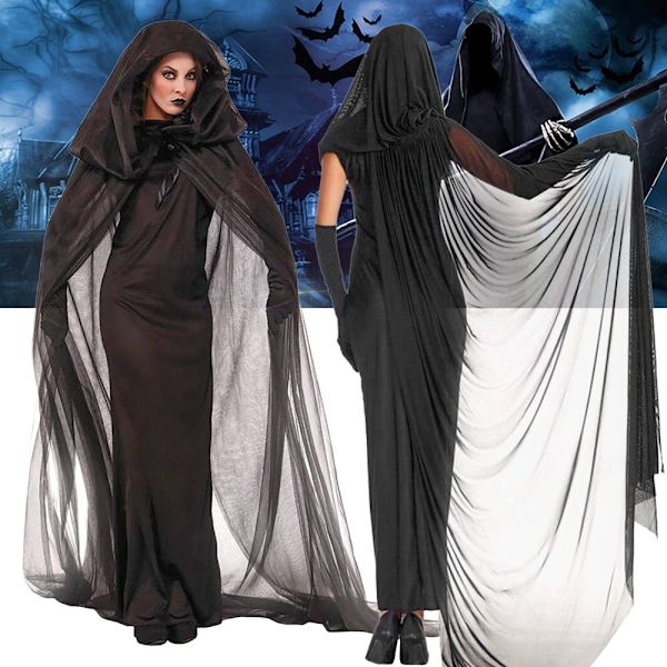 Hekseklær Halloween-kostyme L L