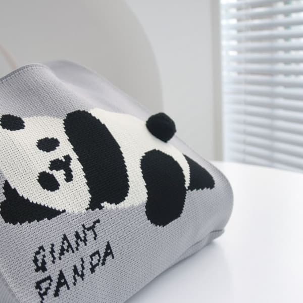 Stickad Handväska Handväska GRÅ grey