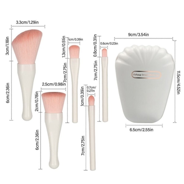 Shell Makeup Brushes Makeup Puder Brush WHITE White