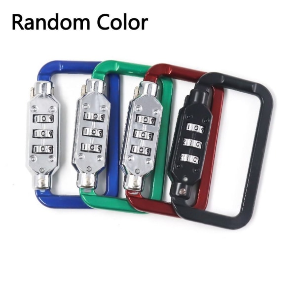 3-cifret adgangskodelås Bjergbestigningsspænde Lås sovesal Random Color