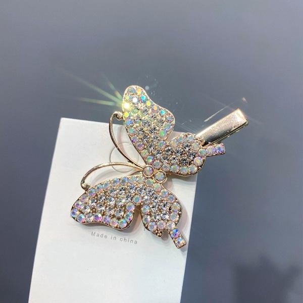 3 kpl Full Diamond Butterfly Hiusneulat Shine Bangs Clip SILVER Silver
