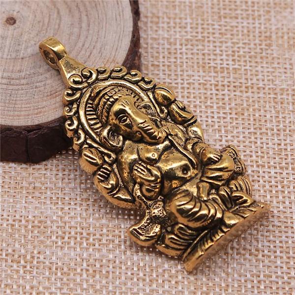 4 stk. Buddha Antik Hængende Elefant Buddha Hængende GULD Gold