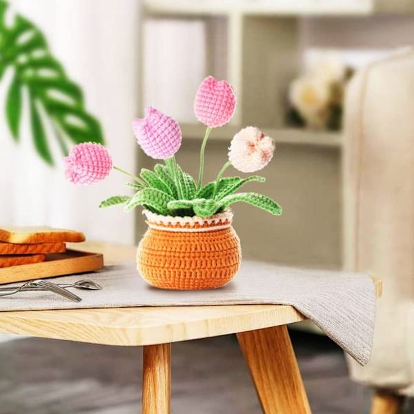 Hæklesæt Blomster Hæklesæt TULIPAPUTTE PLANTE TULIPAPOTTE Tulip potted plant