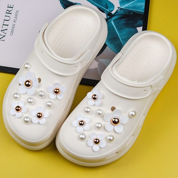 Pearl Flower Shoes Spänne Sko Dekoration Clips B B B