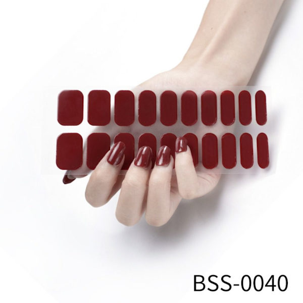 20 STK Halvherdet negleomslag Nail Gel Polish Strips BSS-0039 BSS-0039