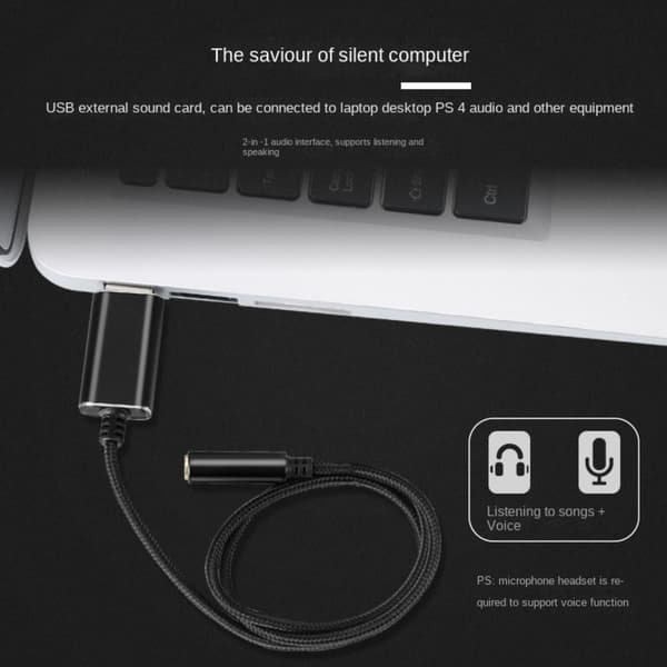USB ljudkort Datorljudkort VIT White