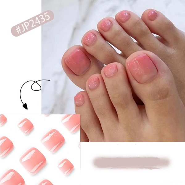 24 kpl Fake Toenails Pink Gradient JP2435 JP2435 JP2435