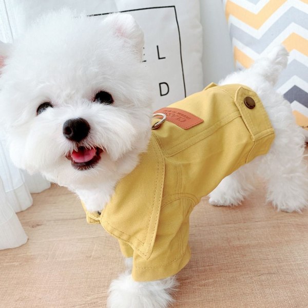 Lemmikkikoiran vaatteet Koiran puku asut Denim takki Vaatteet KELTAINEN L  Yellow L 71ba | Yellow | L | Fyndiq