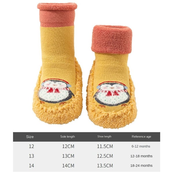 2 par Baby Walking Sko og Sokker Baby Anti-skli sokker GREEN&YELLOW 13cm