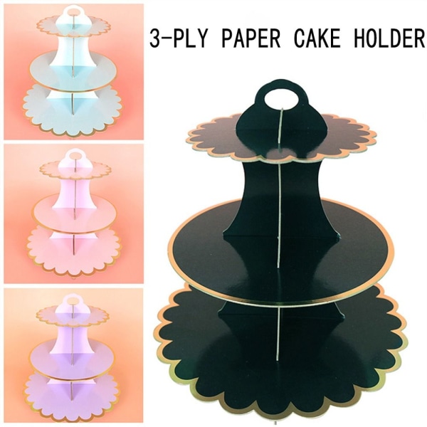 3 Etagers Cupcake Stand Papir Kageholder GRØN 2 2 Green 2-2