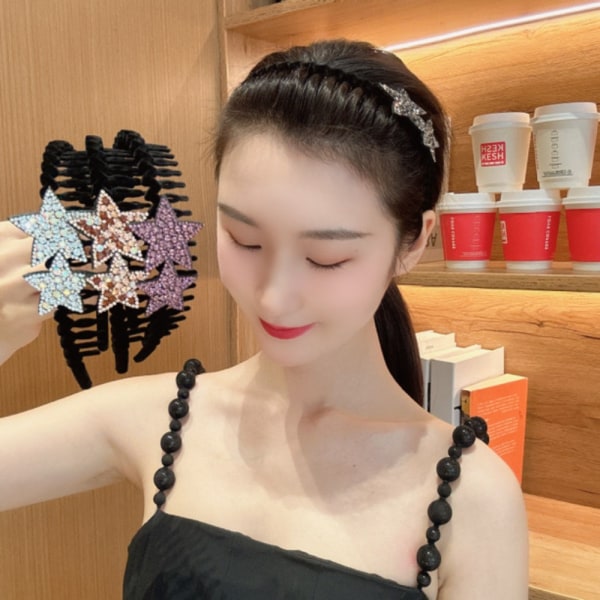 Pannband Rhinestone Comb Strass Pannband VIT white