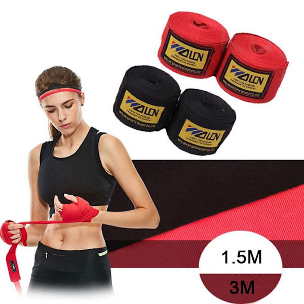 2 rullar Boxningsbandage Boxningsbandage SVART 3M Black 3M