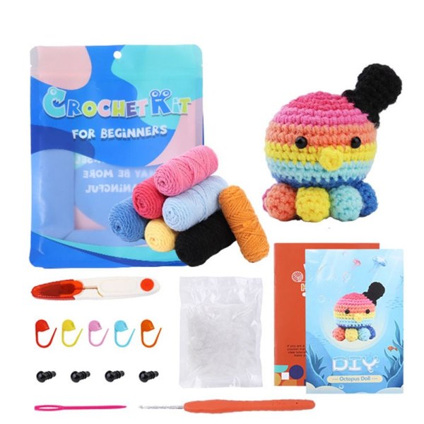 Virkningssats för nybörjare Crochet Animal Kit 05 05 05