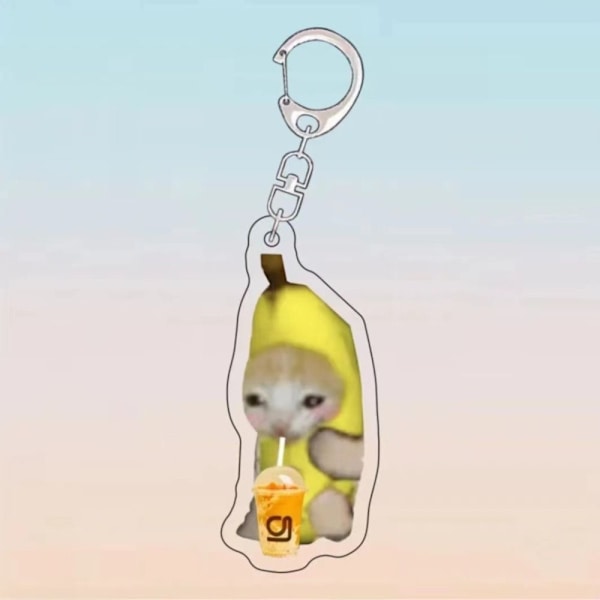 5 kpl Banana Cat avaimenperä Cat Funny Riipus 2 2 2