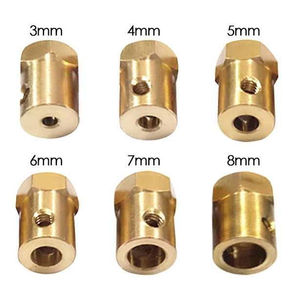 Kuusikulmainen messinkiakselin kytkin 5 mm 5mm