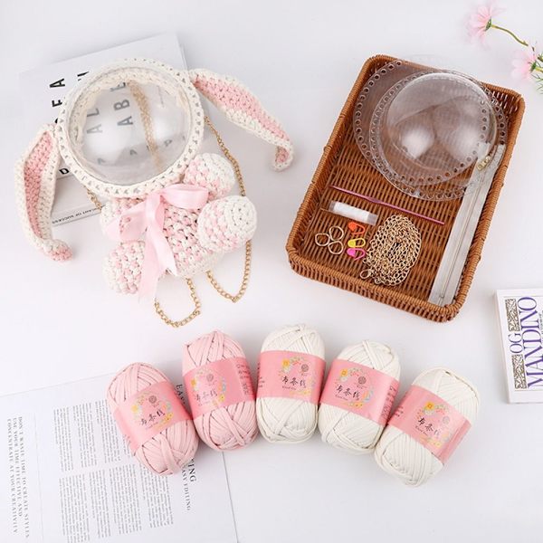 Virkat Garn Garn Bolla VIT White