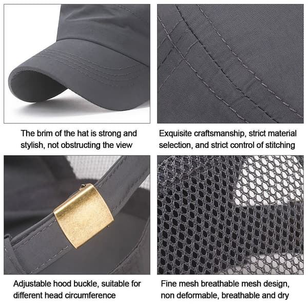 Militær Cap Flat Top Caps GRÅ grey