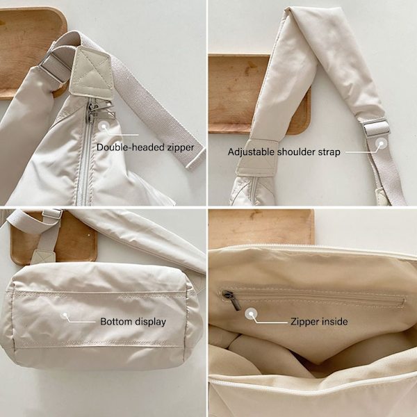 Crossbody Bag Dumpling Bag VALKOINEN white