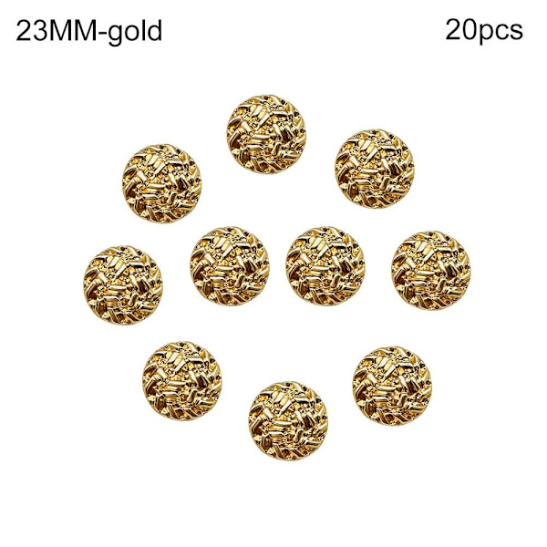 10st metallknappar skjortaknappar GULD 23MM20ST 20ST gold 23MM20pcs-20pcs