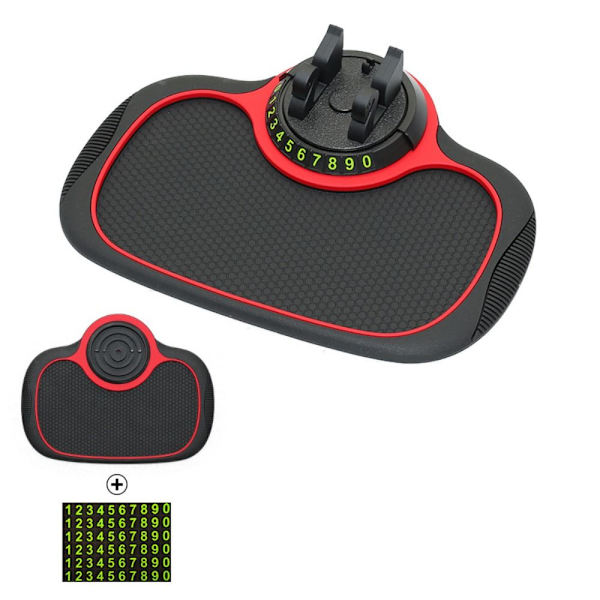 Biltelefonholder Pad Anti-sklimatte Dash Phone Mount Black&Red