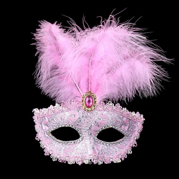 Venetianska masker Half Face Face Cover ROSA pink
