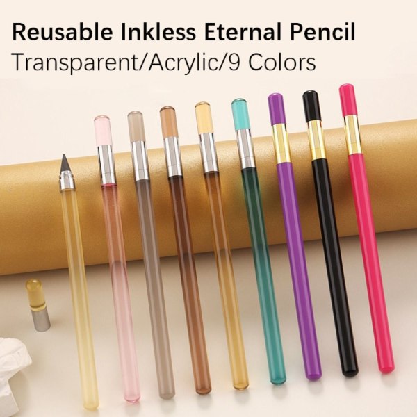 2 KPL Inkless Eternal Pencil Unlimited Writing Pencil MUSTA Black