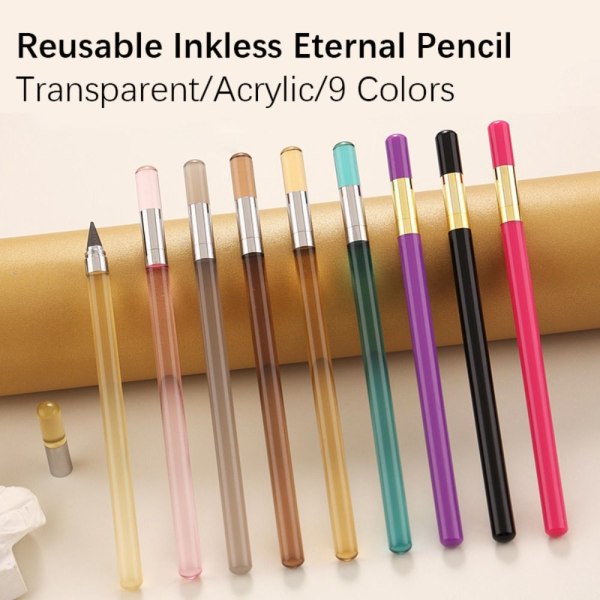 2 STK Inkless Eternal Pencil Ubegrænset skriveblyant LILLA Purple