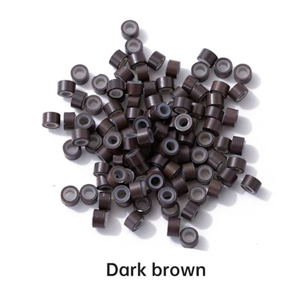 500STK Hårperler Micro Links Ringe MØRKEBRUN Dark Brown