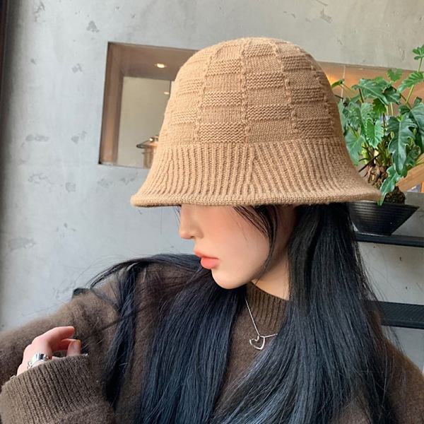 Knitted Bucket Hat Cuff Knit Beanie KHAKI khaki