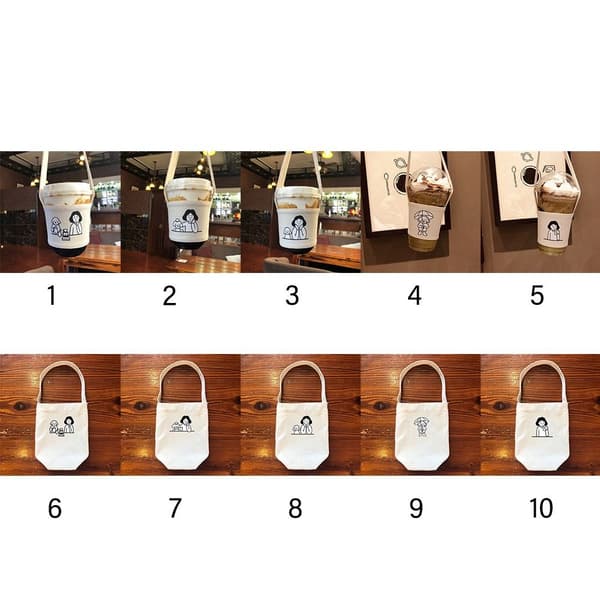 Lerretskoppholder kaffe-te-kruspose 10 10 10