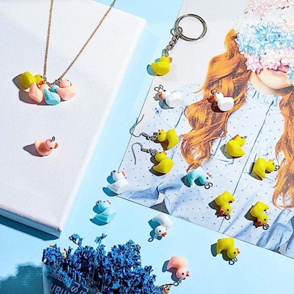 50 stk duck charms anheng duck form øredobber dingler